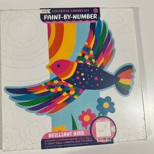 New OOLY Canvas Paint By Number Kit Brilliant Bird
